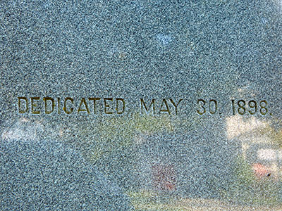 Dexter GAR monument dedication date. Image ©2016 Look Around You Ventures, LLC.